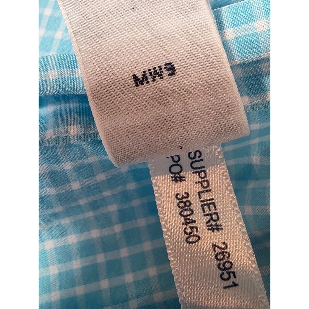 Ralph Lauren Mens Classic Fit Gingham Button Down Shirt Blue White 15.5 34/35